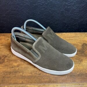 Michael Kors Keaton Olive Green Suede Slip-On Sneakers Womens Size 7.5